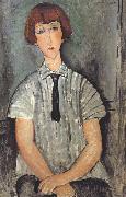 Amedeo Modigliani Young Woman in a Striped Blouse (mk39) Sweden oil painting artist